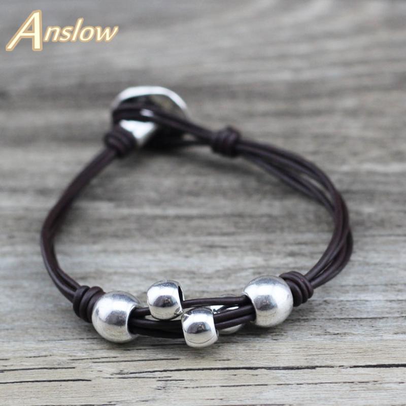 Beaded, Strands Anslow Simple Fashion Jewelry Silver Beads Leather Bracelets For Men Friendship Couple Men's Party Accessories Gift LOW0739L, Black
Beaded, Strands Anslow Simple Fashion Jewelry Silver Beads Leather Bracelets For Men Friendship Couple Men's Party Accessories Gift LOW0739L, Black