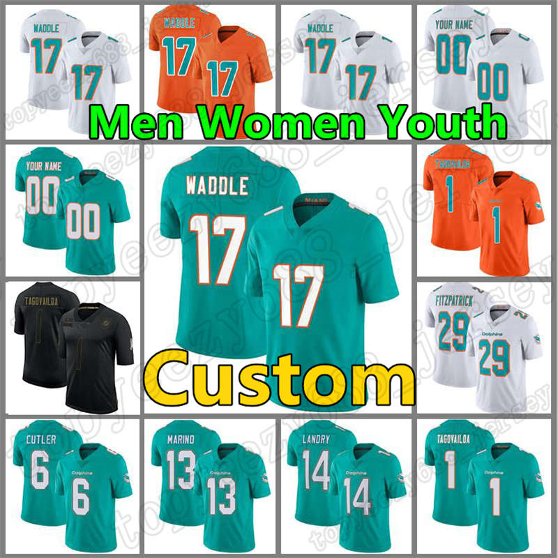Custom 17 Jaylen Waddle Miami Mens Dolphins Jerseys 1 Tua Tagovailoa Football 13 Dan Marino Women 39 Larry Csonka Youth DeVante Parker Xavien Howard Jason Taylor, Custom youth (haitun)
Custom 17 Jaylen Waddle Miami Mens Dolphins Jerseys 1 Tua Tagovailoa Football 13 Dan Marino Women 39 Larry Csonka Youth DeVante Parker Xavien Howard Jason Taylor, Custom youth (haitun)