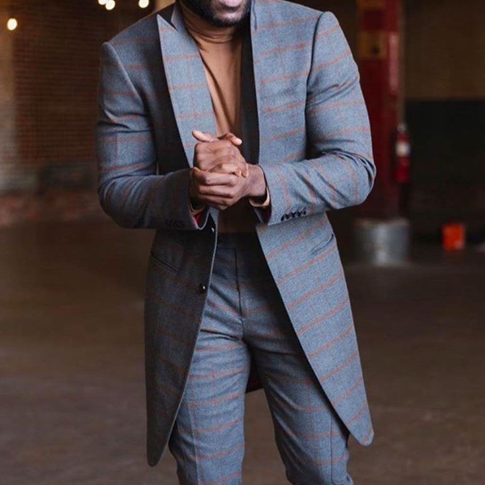 Two-Pieces Business Casual Coat&Pant Single Breasted Men Suits Slim Fit Groom Coats Tailored Work Wear
