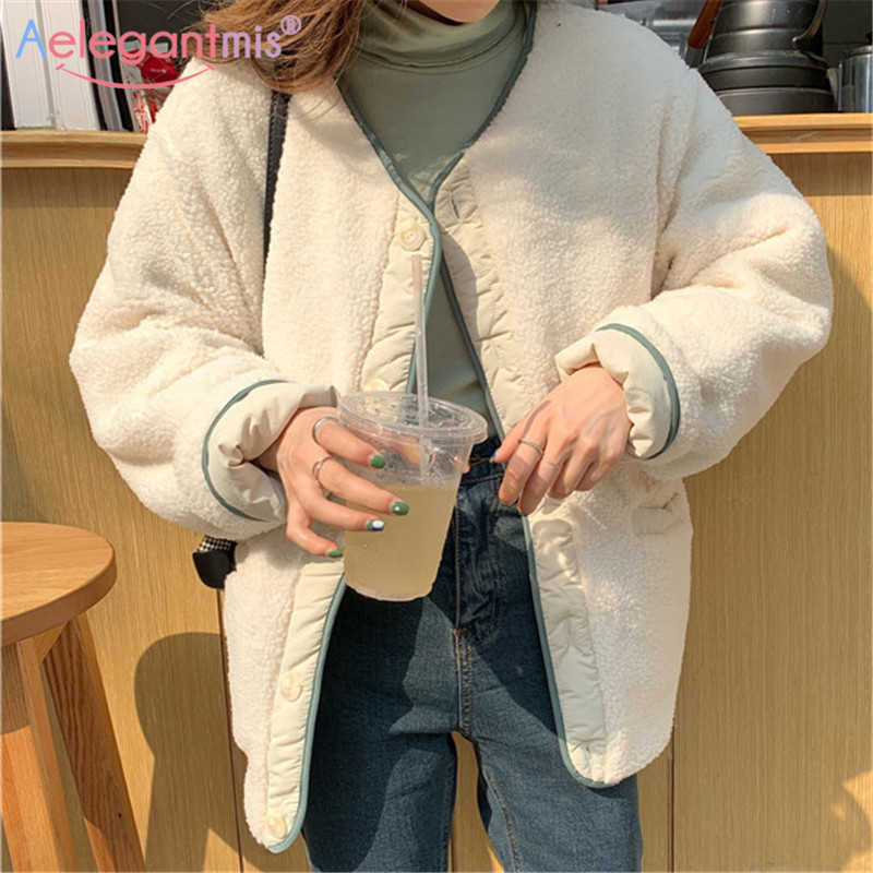 Aelegantmis Lambswool Patchwork Soft Women Warm Parka Jacket Korean Fashion Female Causal Loose Faux Fur Spiced Coat Chic 210607, Beige
Aelegantmis Lambswool Patchwork Soft Women Warm Parka Jacket Korean Fashion Female Causal Loose Faux Fur Spiced Coat Chic 210607, Beige