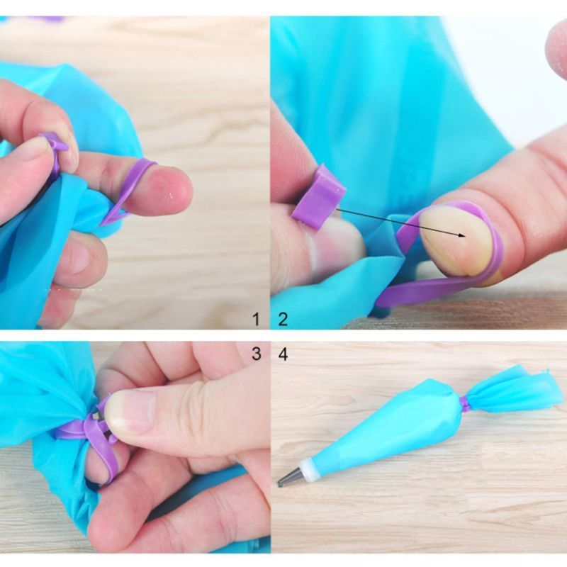 10Pcs Silicone Sealing Circle Clip Icing Zak Gesp Belt Cream Spuitzak Ties Tas Cake Baking Decor Assistance Tool Fixed Clip