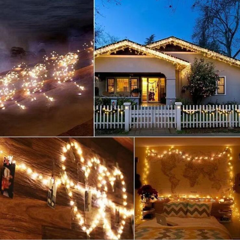 Solar String Fairy Lights 12m 100LED / 5M 50 LED Waterproof Outdoor Garland Solars Power Lamp Christmas For Garden Decoration