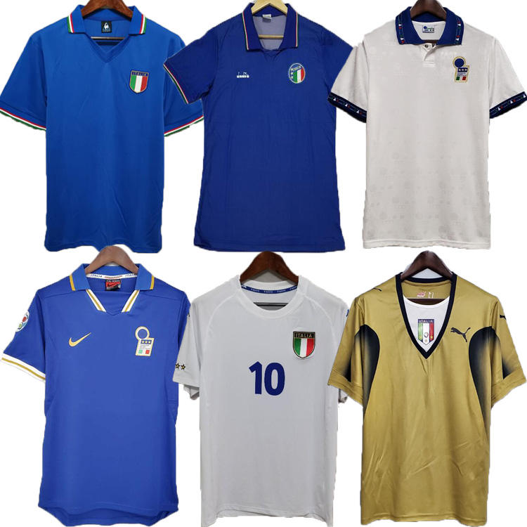 Italy Retro soccer Jersey 98 00 1982 1986 1990 1994 1996 1998 2000 2006 Home blue White Goalkeeper ROSSI Del Piero Totti Pirlo classic Footb, Black;red
Italy Retro soccer Jersey 98 00 1982 1986 1990 1994 1996 1998 2000 2006 Home blue White Goalkeeper ROSSI Del Piero Totti Pirlo classic Footb, Black;red