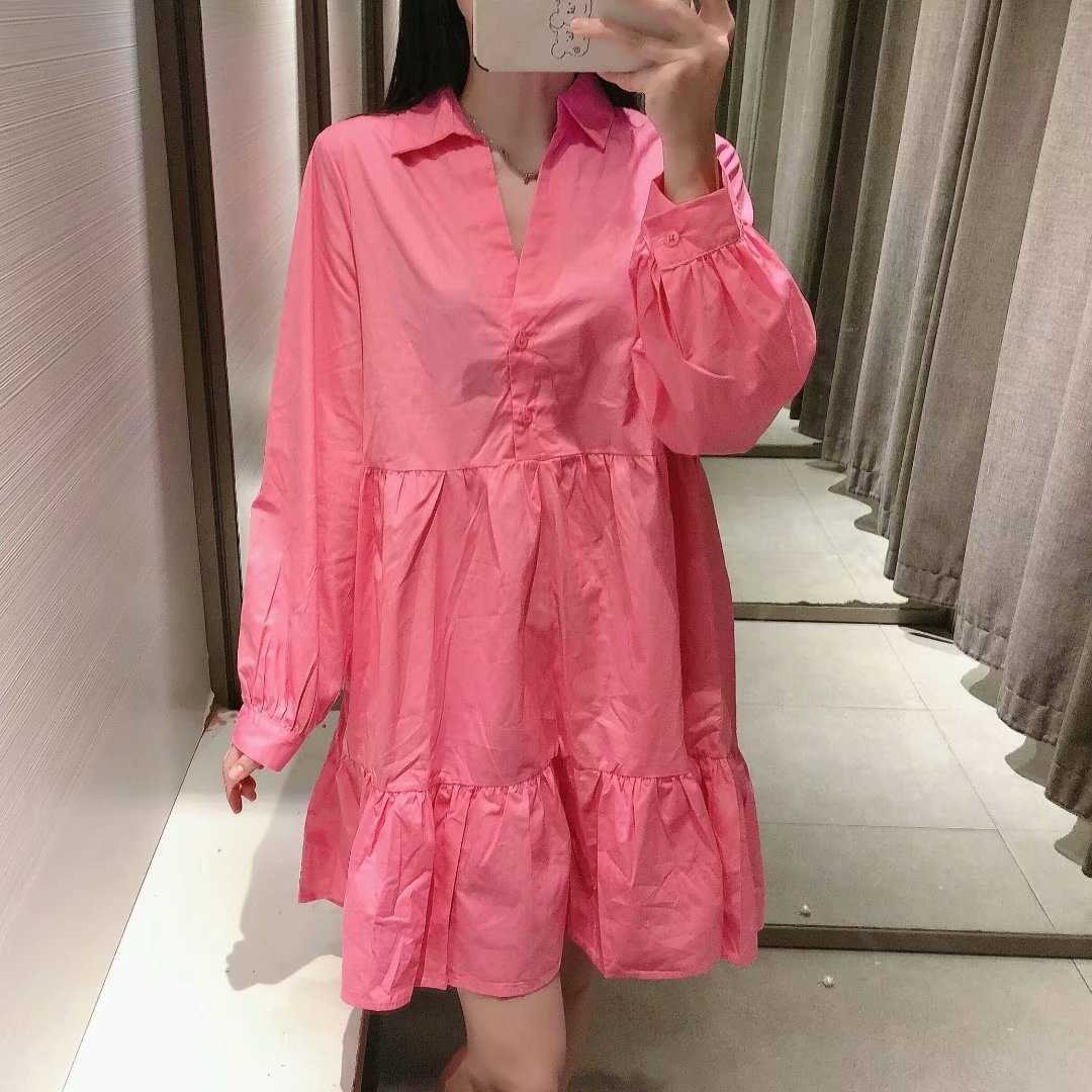 Summer Dress Women Puff Sleeves elegant Casual Fashion Chic Lady Woman Shirt Dress y2k Dresses 210709