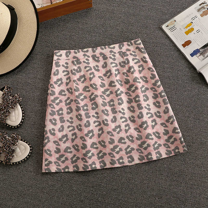 DEAT Women Lapel Asymmetarical Shirt Leopard Skirt Short Two Piece Set Temperamnet Fashion Spring Summer 11D777 210709