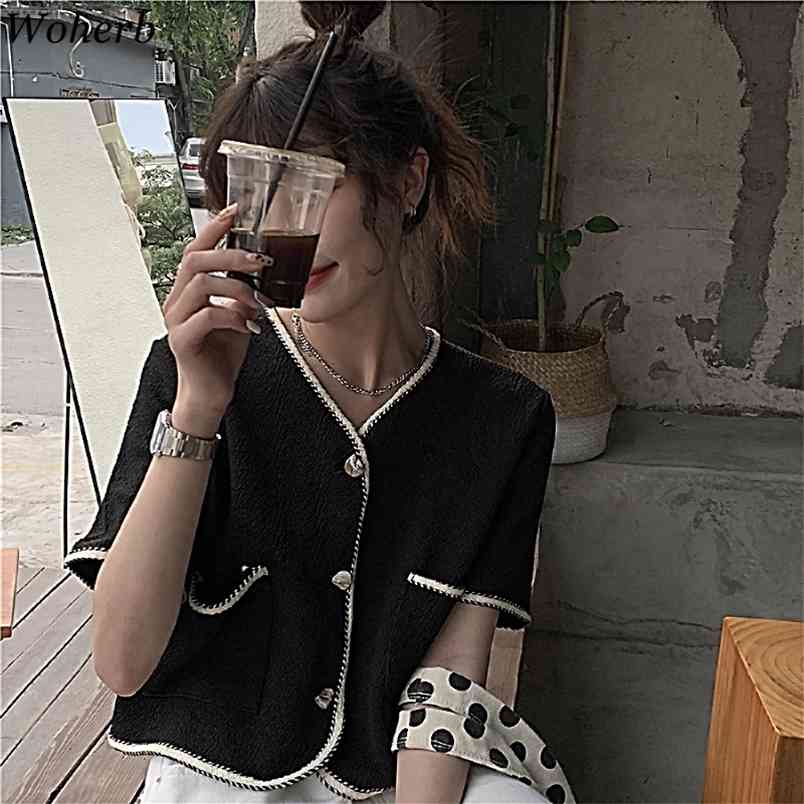 Temperament Short Sleeve Blouse Women Summer Office Lady Cardigan V Neck Shirt Korean Slim Elegant Jacket Tops 4j176 210519, White
Temperament Short Sleeve Blouse Women Summer Office Lady Cardigan V Neck Shirt Korean Slim Elegant Jacket Tops 4j176 210519, White
