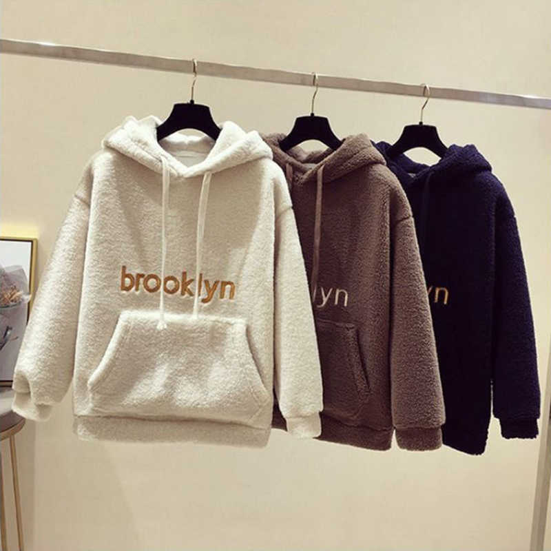 Plus Size Women Hoodies Pants Fashion 2 Piece Set Ladies Letter Print Pocket Warm Thicken Pullover Sweatshirts High Waist Suits 210930