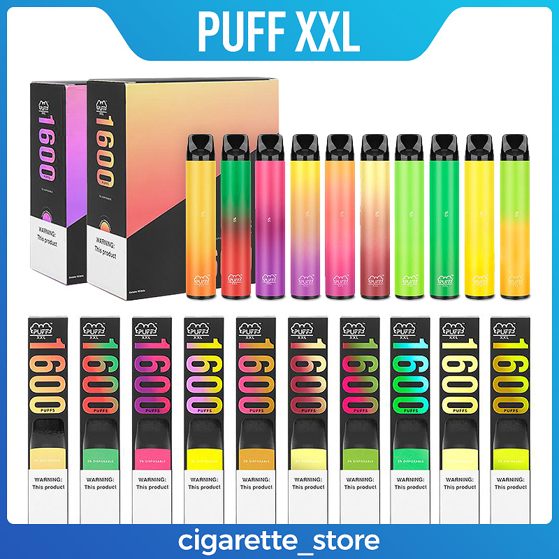 Puff XXL 1600Puffs E cigarette Disposable Vape Pen Pre-filled 4ml 650mAh Battery Capacity Strater Kits Device Kts Elf Bar VS Elux Legend Elfbar Lux 1500 RandM Squid Box
Puff XXL 1600Puffs E cigarette Disposable Vape Pen Pre-filled 4ml 650mAh Battery Capacity Strater Kits Device Kts Elf Bar VS Elux Legend Elfbar Lux 1500 RandM Squid Box