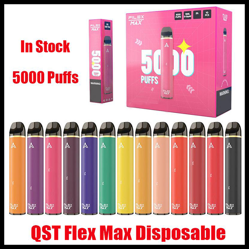 

Max QST 5000 Genuine Pods Device Kit FILEX Puffs Prefilled Air Bar Vape VAPOR Stick Pen Plus 100% Authentic 12ml Disposable Fle Xedeo