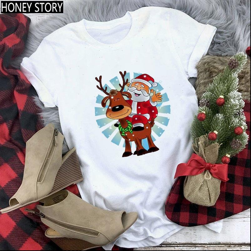 Womens T Shirt Women Loose Casual All Seasons Suitable Tops Cute Santa Claus and Reindeer Print Ladies Harajuku Christmas Tee, White
Womens T Shirt Women Loose Casual All Seasons Suitable Tops Cute Santa Claus and Reindeer Print Ladies Harajuku Christmas Tee, White