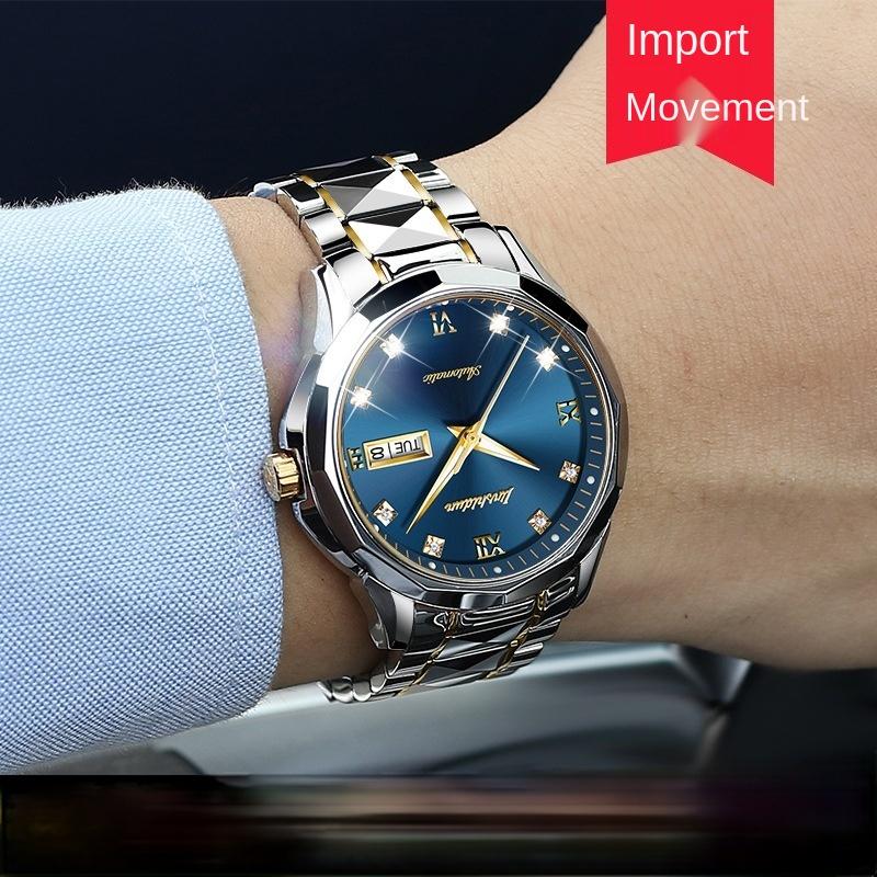 Wristwatches Automatic Mechanical Watch Tungsten Steel Luminous Waterproof Lovers Suit Men, Brown
Wristwatches Automatic Mechanical Watch Tungsten Steel Luminous Waterproof Lovers Suit Men, Brown