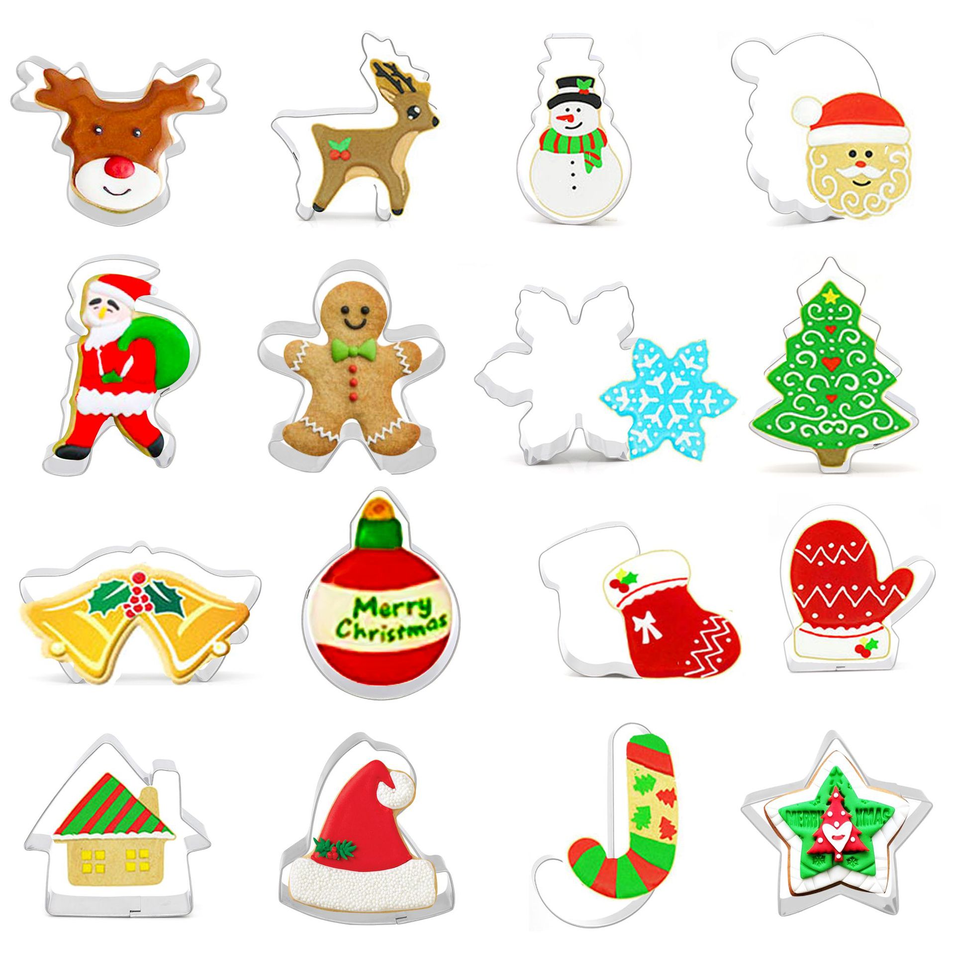 Home Life Accessories Mould 3D Christmas Cookie Cutters Set 16pcs Stainless Steel Cutting Mold Pastry Biscuit Cake Baking Party
Home Life Accessories Mould 3D Christmas Cookie Cutters Set 16pcs Stainless Steel Cutting Mold Pastry Biscuit Cake Baking Party