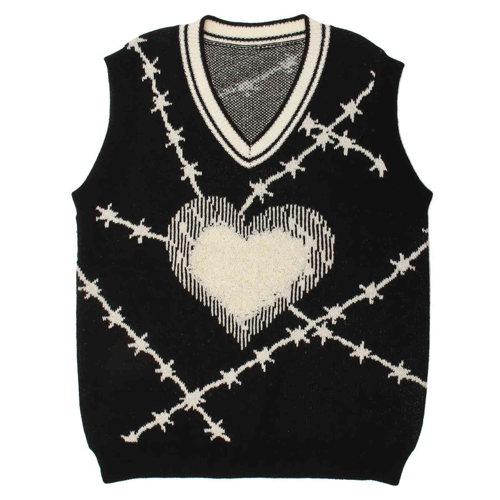 LACIBLE Men Autumn Sweater Vest Streetwear Harajuku Knitted Vest Vintage Love Thorns Vest Loose Casual Pullover Sleeveless Tops H1116, Pink
LACIBLE Men Autumn Sweater Vest Streetwear Harajuku Knitted Vest Vintage Love Thorns Vest Loose Casual Pullover Sleeveless Tops H1116, Pink