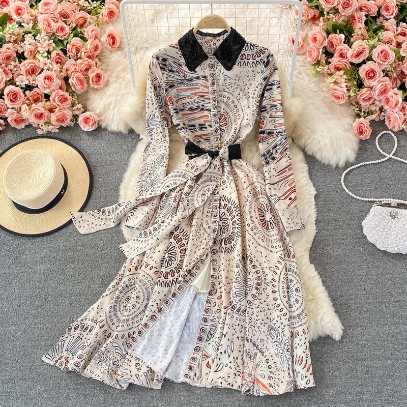 Casual Dresses Woman Elegant Vintage Luxury Beading Midi Dress 2021 Runway Desginer Shirt Collar Long Sleeve Bow Sashes Party Robe M69520, Black;gray
Casual Dresses Woman Elegant Vintage Luxury Beading Midi Dress 2021 Runway Desginer Shirt Collar Long Sleeve Bow Sashes Party Robe M69520, Black;gray
