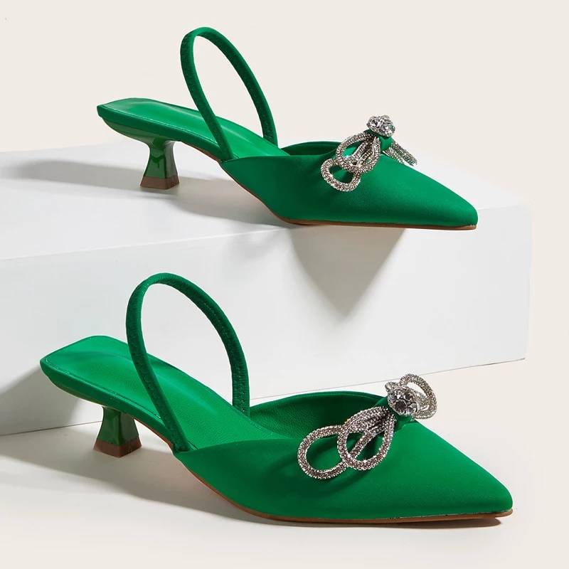 Green Heels For Women Pointed Toe Comfor Low Heels Office Shoes Spring Rhinestone Bow Slingback Ladies Pumps Zapatos De Tacon
Green Heels For Women Pointed Toe Comfor Low Heels Office Shoes Spring Rhinestone Bow Slingback Ladies Pumps Zapatos De Tacon