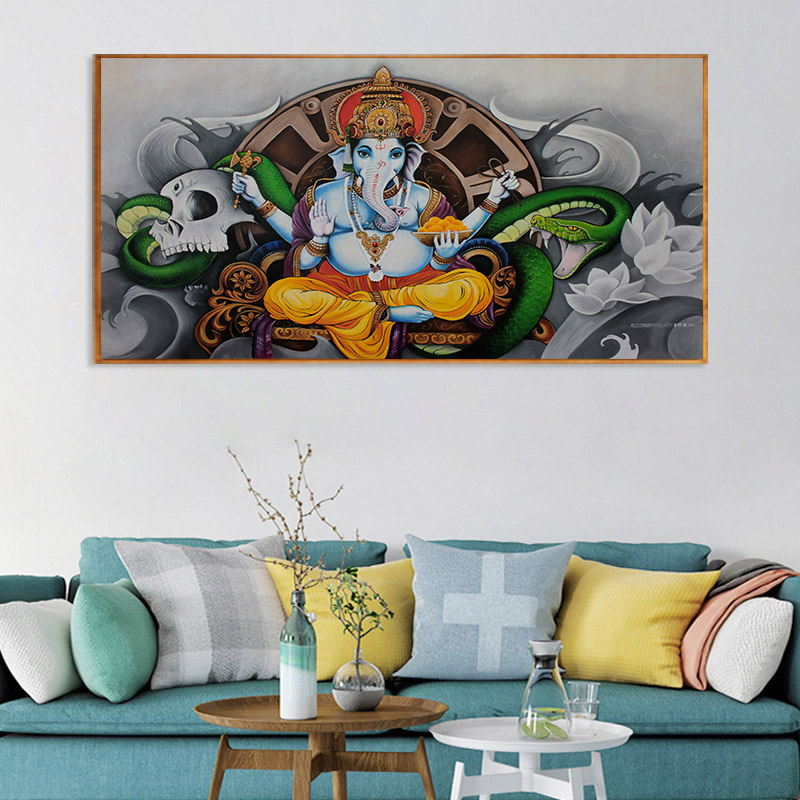 Classical Ganesha Hindu Deity Wall Art Picture Canvas Painting Poster And Print Mural Home Decor For Living Room Decoration
