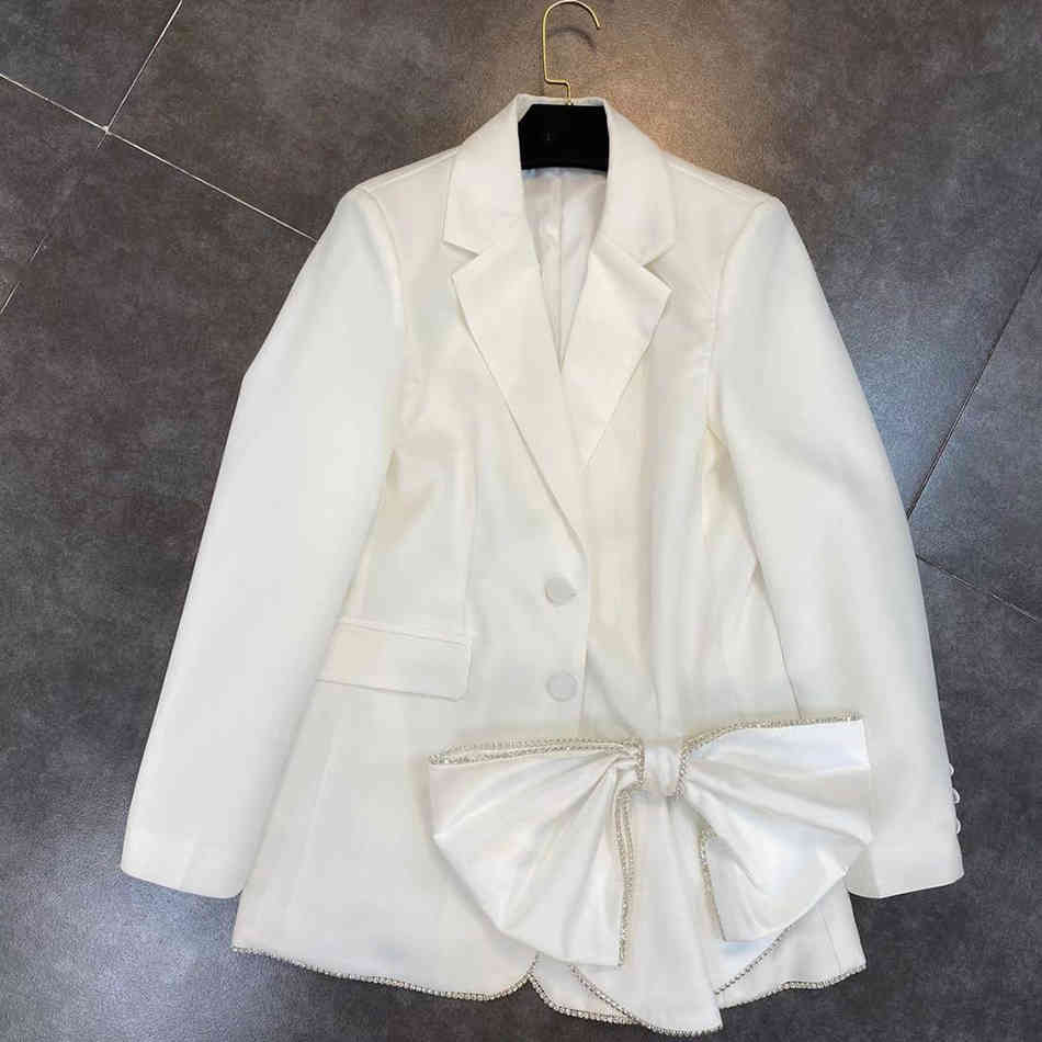 Free High Quality Women's Blazer Spring Lapel Long Sleeve Decorated Big Bow Suit Jacket Clothes 210524