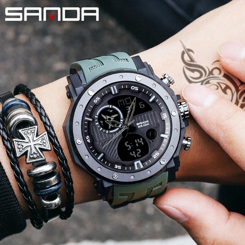 Wristwatches SANDA Men's Watch Top Relogio Digital Military LED Quartz 5ATM Waterproof Sport Chronograph Mens Clock, Gold
Wristwatches SANDA Men's Watch Top Relogio Digital Military LED Quartz 5ATM Waterproof Sport Chronograph Mens Clock, Gold