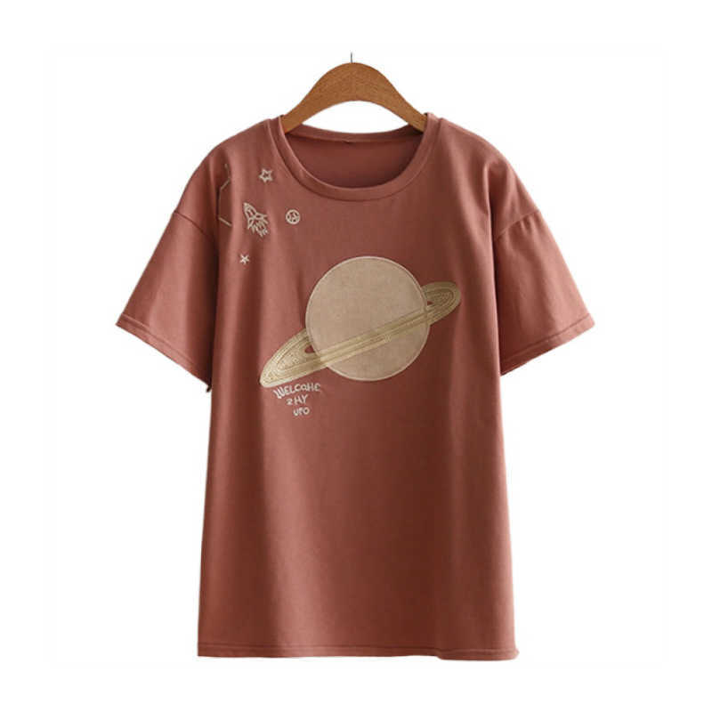Merry Pretty Women Planet Sequined Cotton T Shirts Summer Short Sleeve O-Neck Cartoon Embroidery Shirt Casual op ees 210526, Brown
Merry Pretty Women Planet Sequined Cotton T Shirts Summer Short Sleeve O-Neck Cartoon Embroidery Shirt Casual op ees 210526, Brown