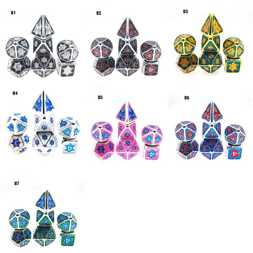 7pcs/set Metal Dice Star Sky Series Board Game Polyhedral Playing Games Dices Set D4 D6 D20 with Retail Package a50 a32
7pcs/set Metal Dice Star Sky Series Board Game Polyhedral Playing Games Dices Set D4 D6 D20 with Retail Package a50 a32
