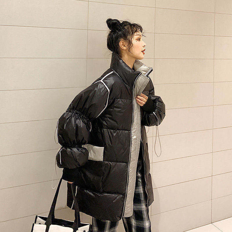 Oversize Puffer Jacket Women 90% White Duck Down Fashion Thicken Warm Casual Hooded Glossy Winter Female Coat Snowwear 210510