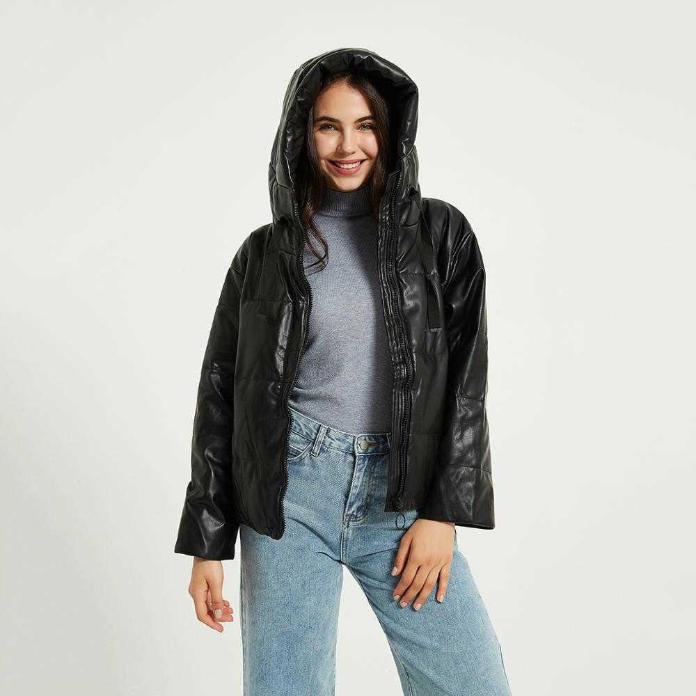 Wixra Womens Jacket Fashion Loose Hooded Parka Jacket Solid Warm Black Coat Ladies Streetwear Waterproof Parkas Autumn 211007wtt