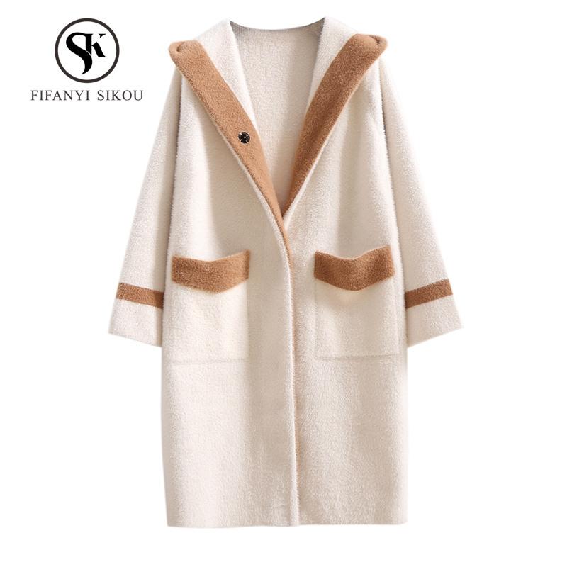 Women's Sweaters Winter Mink Cashmere Long Cardigan Coat Hooded Knitting Sweater Women Loose Casual Thick Warm Outerwear Female, Black
Women's Sweaters Winter Mink Cashmere Long Cardigan Coat Hooded Knitting Sweater Women Loose Casual Thick Warm Outerwear Female, Black