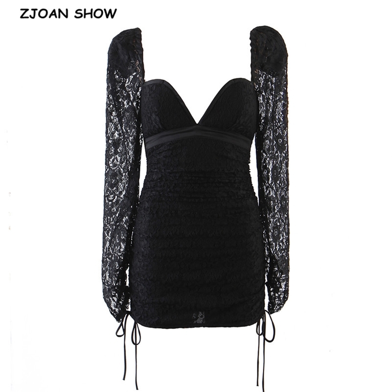 Sexy Bra V neck Mesh Lace Women Dress Ladies Pleated Dropped Ruched Adjust Robe Long sleeve Bodycon Mini Party 210429, Black
Sexy Bra V neck Mesh Lace Women Dress Ladies Pleated Dropped Ruched Adjust Robe Long sleeve Bodycon Mini Party 210429, Black