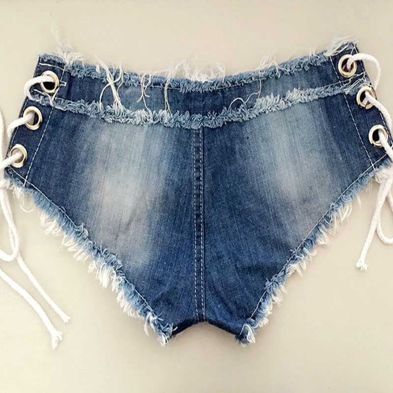 1pcs Womens Sexy jeans denim shorts Summer Fashion pure cotton lace-up super Ladies Skinny short young women 210719