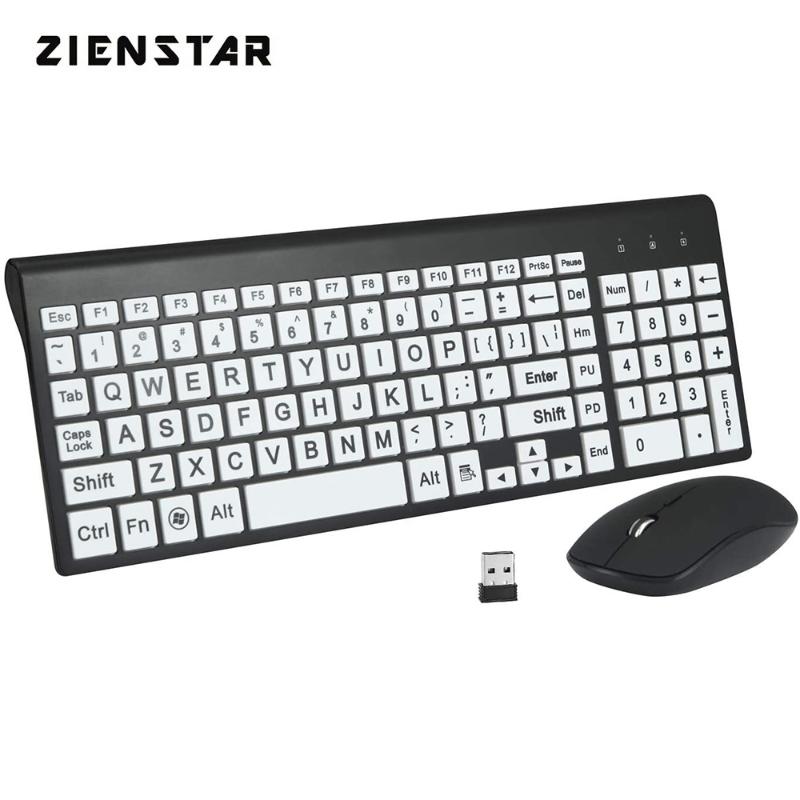 Zienstar Wireless Large Print Keyboard And Mouse Combo Set With 2.4G USB Receiver For Middle-aged Elderly Individuals Combos
Zienstar Wireless Large Print Keyboard And Mouse Combo Set With 2.4G USB Receiver For Middle-aged Elderly Individuals Combos