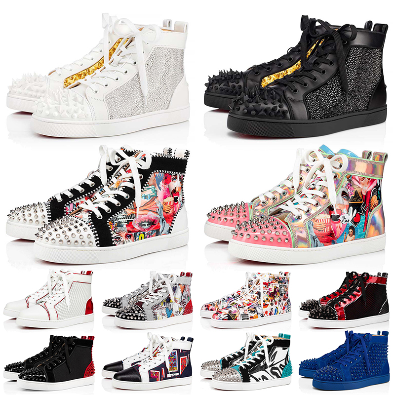 Mens Women With Box Luxury Designer Red Bottom Shoes Casual Bottoms Shoe Spikes Genuine Leather Graffiti Loafers Vintage Trainers Big Size 47 ACE Sneakers, A17
Mens Women With Box Luxury Designer Red Bottom Shoes Casual Bottoms Shoe Spikes Genuine Leather Graffiti Loafers Vintage Trainers Big Size 47 ACE Sneakers, A17