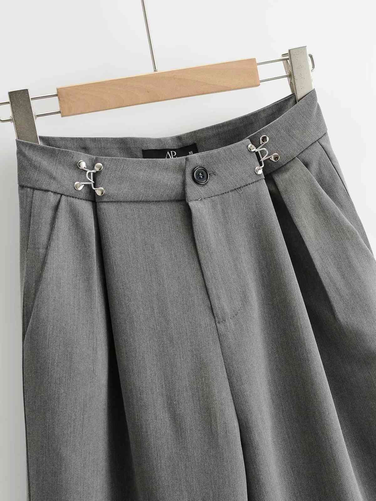 Nomikuma Spring New Suit Pants Korean Elegant High Waist Long Trousers Causal Solid Wide Leg Pants Mujer Pantalones 6E164 210427