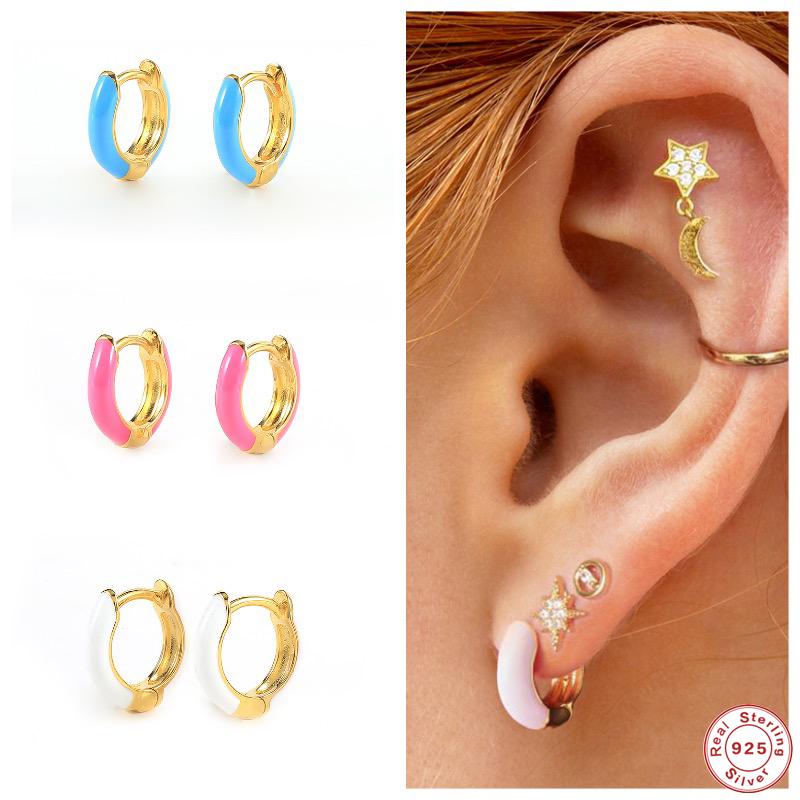 Hoop & Huggie GS 925 Sterling Silver Blue Pink Black Enamel Thick Earrings For Women 2021 Trend Dripping Oil Earring Jewelry
Hoop & Huggie GS 925 Sterling Silver Blue Pink Black Enamel Thick Earrings For Women 2021 Trend Dripping Oil Earring Jewelry