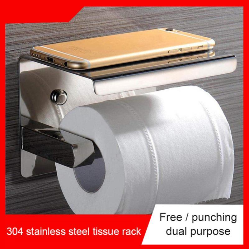 Toilet Paper Holders Wall Mounted Stainless Steel Holder Tissue Roll With Phone Storage Shelf Rack Bathroom Hardware
Toilet Paper Holders Wall Mounted Stainless Steel Holder Tissue Roll With Phone Storage Shelf Rack Bathroom Hardware