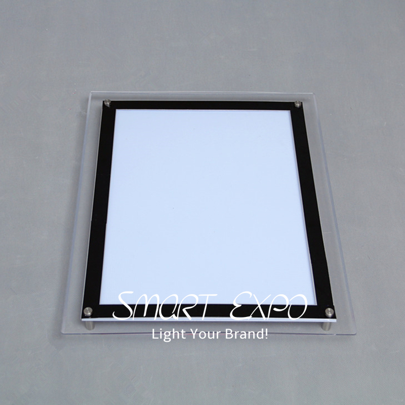A2 Ultra Slim Crystal Light Box Advertising Display with Acrylic Panel LED 2835 Side-Lit Strong Wooden Case Packing