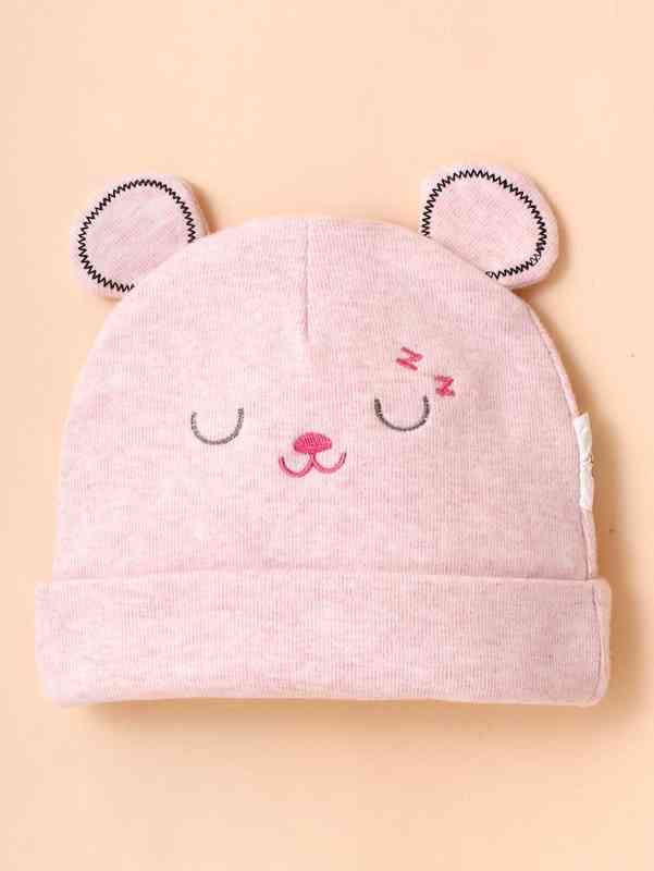 Baby Bear Ear Decor Embroidery Detail Hat SHE03