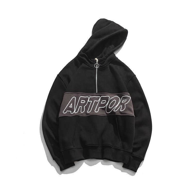 Campus Style Winter Fleece Pullover Hoodies Hip Hop Print Harajuku Streetwear Men Autumn Cotton Warm Hooded Sweatshirts Green 210603