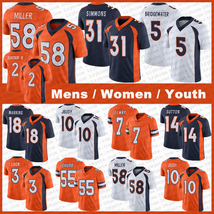 58 Von Miller 10 Jerry Jeudy 5 Teddy Bridgewater Patrick Surtain II Justin Simmons joHn Bradley Chubb eLwAy Courtland Sutton Risner Peyton Manning Football Jerseys, My store(lzyhome)
58 Von Miller 10 Jerry Jeudy 5 Teddy Bridgewater Patrick Surtain II Justin Simmons joHn Bradley Chubb eLwAy Courtland Sutton Risner Peyton Manning Football Jerseys, My store(lzyhome)