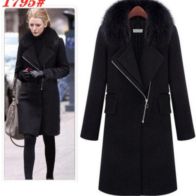 women's wool & blends designer jacket autumn and winter new high-quality fox fur collar solid color coat women's mid-length slim-f, Black
women's wool & blends designer jacket autumn and winter new high-quality fox fur collar solid color coat women's mid-length slim-f, Black