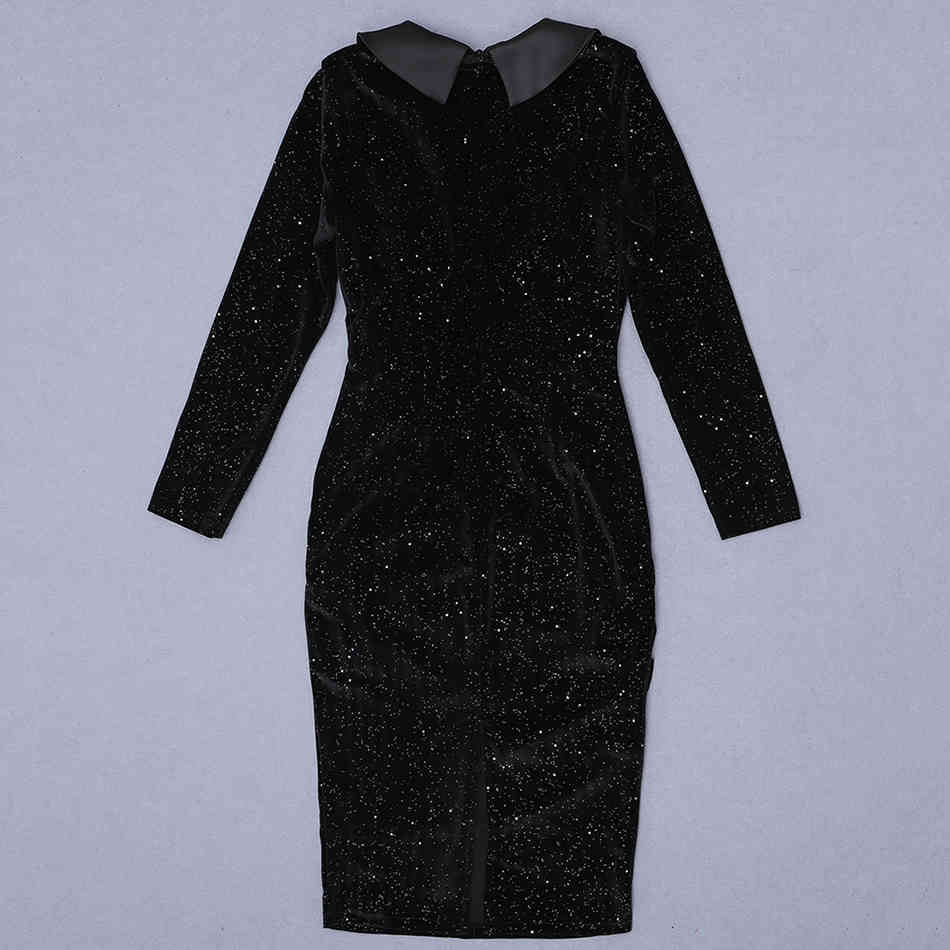 Free Women's Elegant Shiny Velvet Dress Fall Sexy V-neck Long Sleeve Bodycon Midi Celebrity Club Party 210524