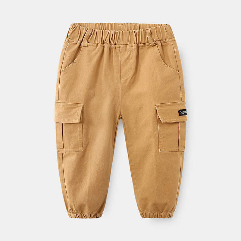 Casual Cargo Pants for Boys Kids Cotton Trousers Spring Clothes Teenage Joggers Clothing 3-10Years Students Sweatpants 210529