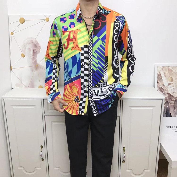21 new clothing men's shirt 3D printing European and American fashion shirt men's long-sleeved party designer top men's label, White;black
21 new clothing men's shirt 3D printing European and American fashion shirt men's long-sleeved party designer top men's label, White;black