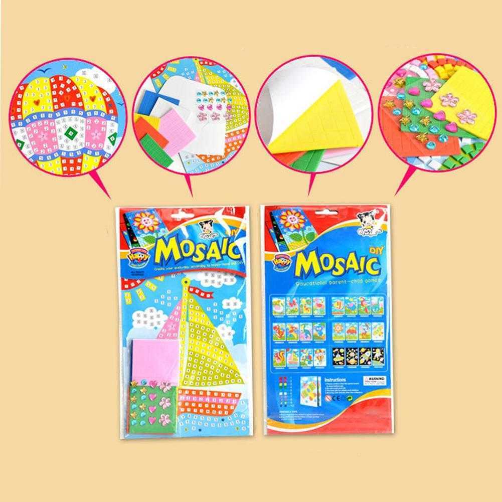 48 Style Wholesale Children Exquisite EVA Handmade Crystal Diamond And Paper Sticker Paste Painting Mosaic 3D Puzzle Toys For Kids