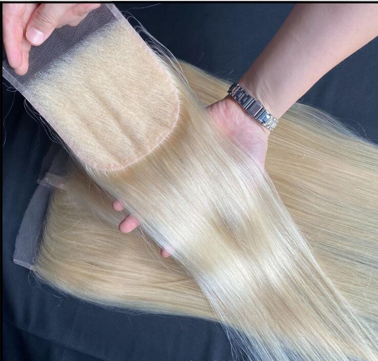 613 Lace Closure 18 20 inch 4x4 5x5 Closure Only Virgin 100% Human Hair Brazilian Straight Pre Plucked
