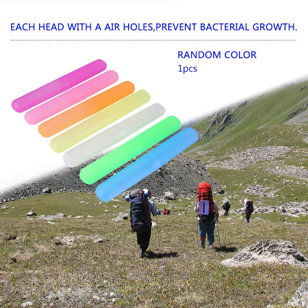 Buy 1 Get 1 Free Portable toothbrush Cover Holder Outdoor Travelling Camping Toothrush Cap Case Protecting Random Colour