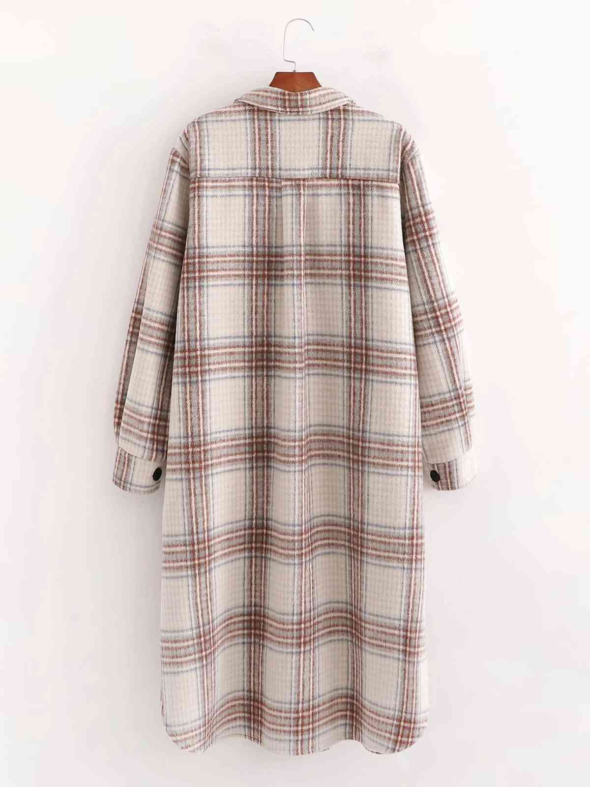 Winter vintage loose plaid Woolen jacket women long coat casual thick oversize female Over 210521