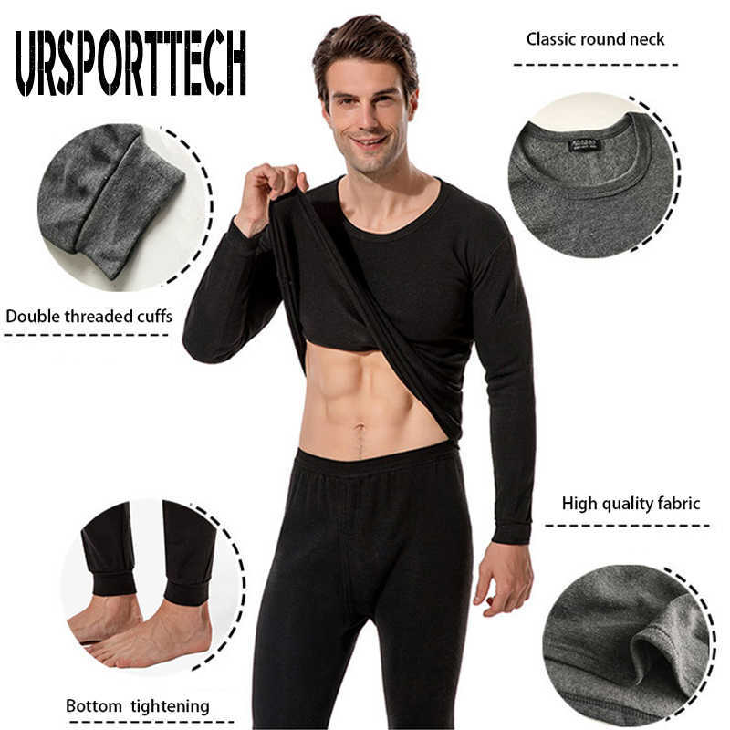 Winter Thermal Underwear Sets For Men Thermo Underwear Long Johns Winter Clothes Men Thick Thermal Clothing Solid Wholesale 210528