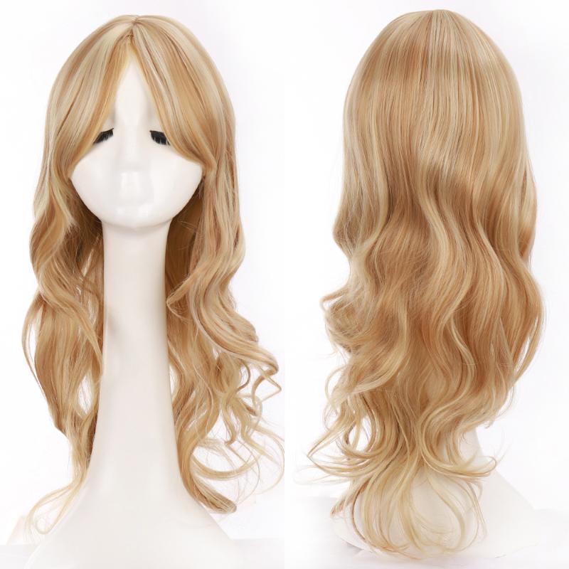 Synthetic Wigs LVHAN Long Big Wave Light Brown Ladies Wig Water Heat-resistant Fashion Hair