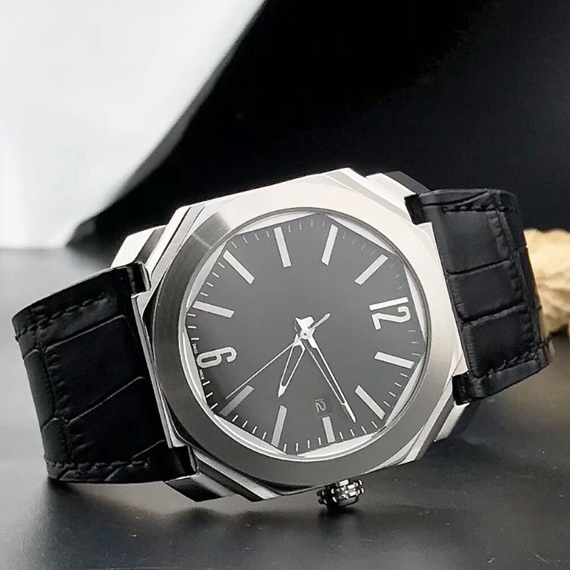 2019 New 42mm Octo Date 101964 Black Dial Quartz/Automatic Mens Watch Silver Case Leather Strap High Quality Wristwatches, Slivery;brown
2019 New 42mm Octo Date 101964 Black Dial Quartz/Automatic Mens Watch Silver Case Leather Strap High Quality Wristwatches, Slivery;brown