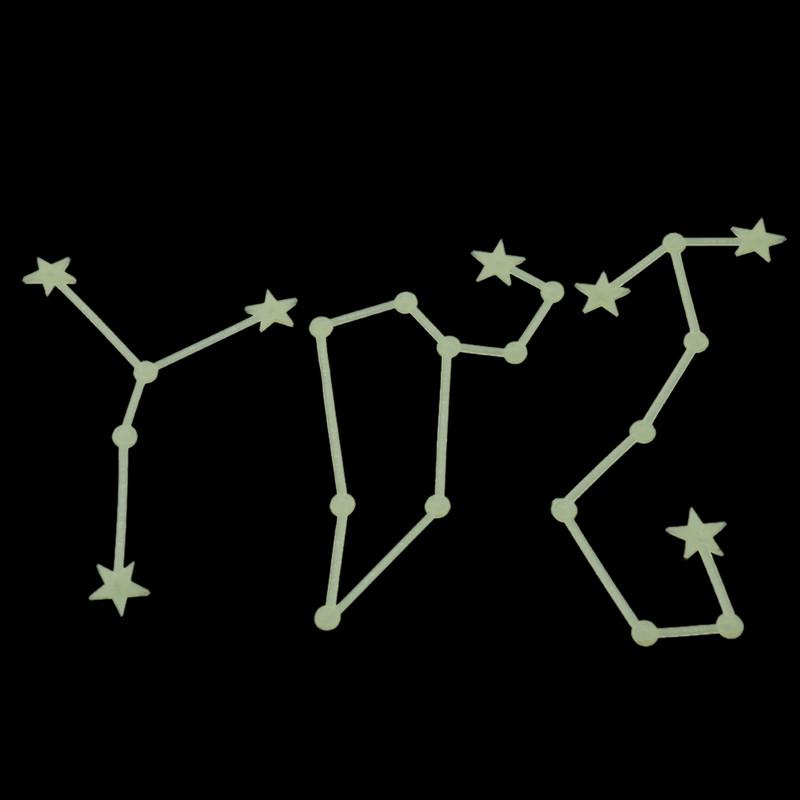 Wall Stickers Creative Bedroom Stars Moon Luminous Children's Ceiling Stereo Fluorescent Twelve Constellations